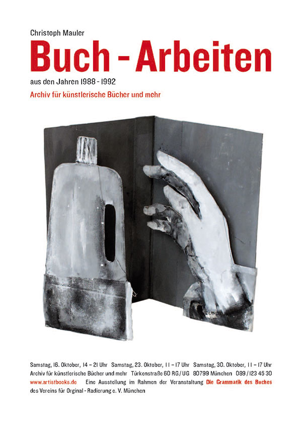 Plakat Buch-Arbeiten Christoph Mauler 2010