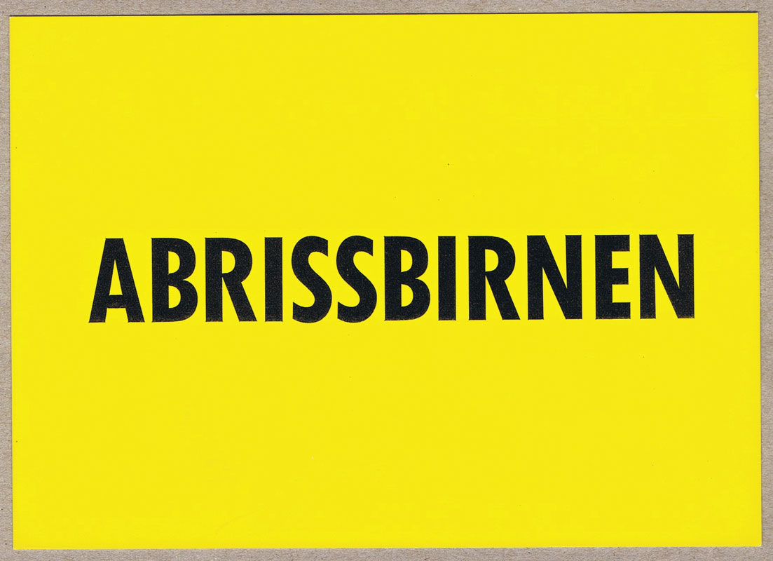 Postkarte-Abrissbirnen